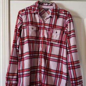 Eddie Bauer Fleece Flannel Sweater Button Up